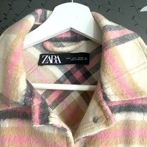 Zara wool blend plaid shacket.
